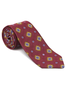 Robert Talbott Firebrick with White Royal Emblems Sudbury Jacquard Best Of Class Tie 57129E0-04 - Fall 2014 Collection Best Of Class Ties | Sam's Tailoring Fine Men's Clothing
