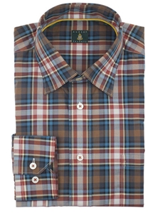 Robert Talbott Rust Torres Windowpane Check Medium Spread Collar Long Sleeves Sport Shirt LUM34013-26 - Fall 2014 Collection Sport Shirts | Sam's Tailoring Fine Men's Clothing