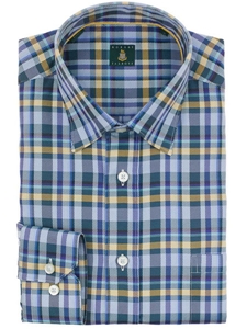 Robert Talbott Marine Anderson Windowpane Check Medium Spread Under Collar Button Sport Shirt LUM34015-05 - Fall 2014 Collection Sport Shirts | Sam's Tailoring Fine Men's Clothing