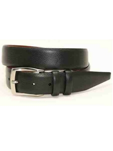 Torino Leather X-Long Pebble Grained Calfskin Belt - Black 54200X - Big and Tall Belt Collection | Sam's Tailoring Fine Men's Clothing