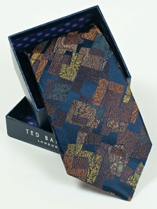 Ted Baker Navy with Artistic Design Silk Tie SAMSTAILOR-5321 - Fall 2014 Collection Ties | Sam's Tailoring Fine Men's Clothing