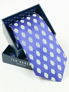 Ted Baker Han Purple with Floral Design Silk Tie SAMSTAILOR-5329 - Fall 2014 Collection Ties | Sam's Tailoring Fine Men's Clothing