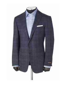Hickey Freeman Wool Cashmere Silk Navy Plaid Sport Coat 45506004B004 - Fall 2014 Collection Sport Coats and Blazers | Sam's Tailoring Fine Men's Clothing