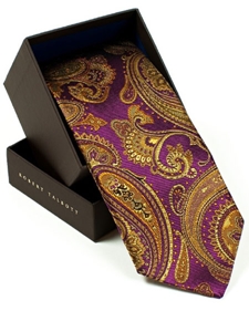 Robert Talbott Purple with Copper Paisley Design Best Of Class Tie SAM-5467 - Spring 2015 Collection Best Of Class Ties | Sam's Tailoring Fine Men's Clothing