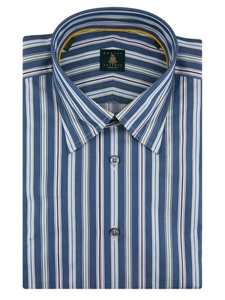Robert Talbott Dark Teal Stripe RT Sport Shirt LUM14034-01 - Spring 2015 Collection Sport Shirts | Sam's Tailoring Fine Men's Clothing