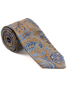 Robert Talbott Yellow with Paisley Design Silk Hearst Castle Seven Fold Tie 51890M0-04 - Spring 2016 Collection Seven Fold Ties | Sam's Tailoring Fine Men's Clothing