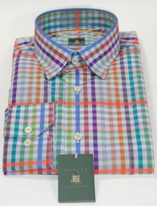 Robert Talbott Multi-Color Check Medium Spread Collar Sport Shirt SAMSTAILORING-P002 - Spring 2015 Collection Sport Shirts | Sam's Tailoring Fine Men's Clothing