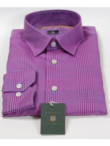 Robert Talbott Deep Fuchsia with Plaid Check Medium Spread Collar Sport Shirt SAMSTAILORING-P008 - Spring 2015 Collection Sport Shirts | Sam's Tailoring Fine Men's Clothing