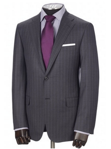 Hickey Freeman Grey Stripe Super Merino Greenhills Suit 51301209B003 - Fall 2015 Collection Suits | Sam's Tailoring Fine Men's Clothing
