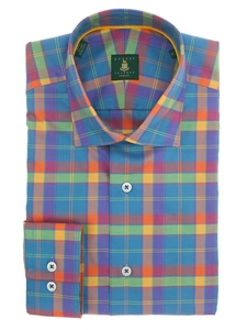 Robert Talbott Plaid Check Design Wide Spread Collar Trim Fit Crespi III Sport Shirt TSM4005D - Spring 2015 Collection Sport Shirts | Sam's Tailoring Fine Men's Clothing