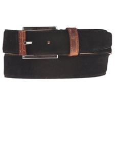 Black Suede Belt with Leather Contrast BL118-01 - Robert Talbott Belts and Straps | Sam's Tailoring Fine Men's Clothing