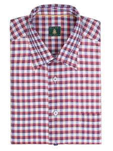 Robert Talbott Red with Check Design Medium Spread Collar Classic Fit Anderson Sport Shirt LUM15S28-02 - Spring 2015 Collection Sport Shirts | Sam's Tailoring Fine Men's Clothing