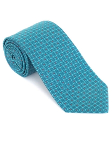 Robert Talbott Teal with Geometric Design Silk Beach Club Estate Tie 43695I0-04 - Fall 2015 Collection Estate Ties | Sam's Tailoring Fine Men's Clothing