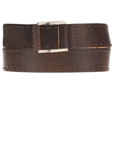 Dark Brown with Tonal Stitching Calf and Suede Leather Belt BL122-02 - Robert Talbott Belts and Straps | Sam's Tailoring Fine Men's Clothing