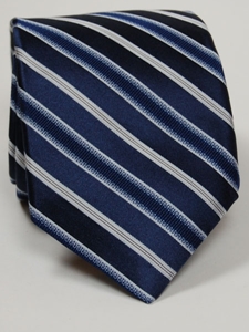 Robert Talbott Navy with White Stripes Best Of Class Tie - Spring 2015 Collection Best Of Class Ties | Sam's Tailoring Fine Men's Clothing