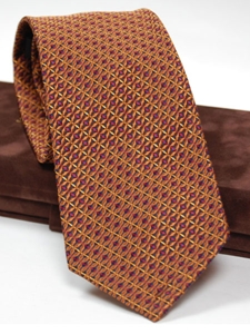 Robert Talbott Orange Black with Floral Pattern Seven Fold Tie - Spring 2015 Collection Seven Fold Ties | Sam's Tailoring Fine Men's Clothing