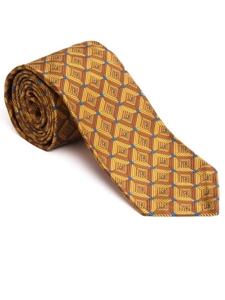 Robert Talbott Gold with Geometric Design Pebble Beach Silk Seven Fold Tie 51901M0-04 - Fall 2015 Collection Seven Fold Ties | Sam's Tailoring Fine Men's Clothing