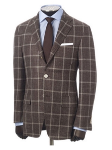 Hickey Freeman Brown Windowpane Summer Sport Coat 51505156D024 - Spring 2015 Collection Sport Coats and Blazers | Sam's Tailoring Fine Men's Clothing