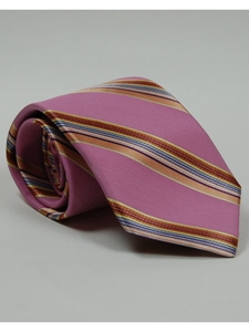 Robert Talbott Pink with Multi Color Stripes Silk Best of Class Tie SAMSTAILORINGIMG-0053 - Spring 2015 Collection Best Of Class Ties | Sam's Tailoring Fine Men's Clothing