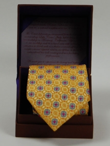 Robert Talbott Yellow Gold with Geometric Design Silk Estate Tie SAMSTAILORINGIMG-0070 - Spring 2015 Collection Estate Ties | Sam's Tailoring Fine Men's Clothing