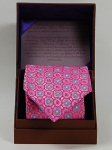 Robert Talbott Pink with Geometric Design Silk Estate Tie SAMSTAILORINGIMG-0071 - Spring 2015 Collection Estate Ties | Sam's Tailoring Fine Men's Clothing