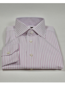 Robert Talbott White Pink Stripes Medium Spread Collar Estate Dress Shirt SAMSTAILORINGIMG-0075 - Spring 2015 Collection Dress Shirts | Sam's Tailoring Fine Men's Clothing
