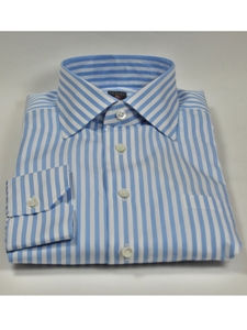 Robert Talbott White Sky Blue Stripes Medium Spread Collar Estate Dress Shirt SAMSTAILORINGIMG-0076 - Spring 2015 Collection Dress Shirts | Sam's Tailoring Fine Men's Clothing