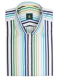 Robert Talbott Hunter Stripes Wide Spread Collar Cotton Tailored Fit Crespi III Sport Shirt TSM15S15-02 - Spring 2015 Collection Sport Shirts | Sam's Tailoring Fine Men's Clothing
