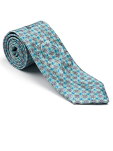 Robert Talbott Teal Silk with Small Medallion Design Capitola Estate Tie 43036I0-05 - Spring 2016 Collection Estate Ties | Sam's Tailoring Fine Men's Clothing