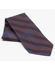 Jhane Barnes Navy and Orange Check Silk Tie JLPJBT0004 - Ties or Neckwear | Sam's Tailoring Fine Men's Clothing