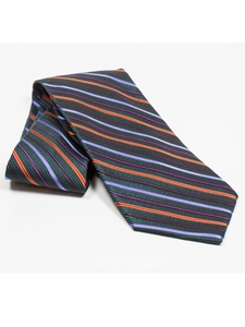 Jhane Barnes Charcoal with Stripes Silk Tie JLPJBT0010 - Ties or Neckwear | Sam's Tailoring Fine Men's Clothing