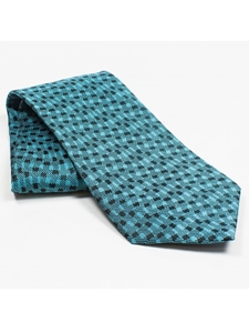 Jhane Barnes Turquoise with Geometric Design Silk Tie JLPJBT0017 - Ties or Neckwear | Sam's Tailoring Fine Men's Clothing
