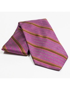 Jhane Barnes Purple with Brown Stripes Design Silk Tie JLPJBT0021 - Ties or Neckwear | Sam's Tailoring Fine Men's Clothing
