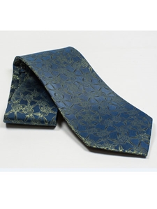 Jhane Barnes Blue with Floral Design Silk Tie JLPJBT0029 - Ties or Neckwear | Sam's Tailoring Fine Men's Clothing