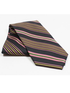 Jhane Barnes Black Stripes Design Silk Tie JLPJBT0032 - Ties or Neckwear | Sam's Tailoring Fine Men's Clothing