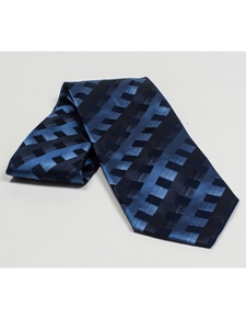 Jhane Barnes Navy and Light Blue Stripes Silk Tie JLPJBT0069 - Ties or Neckwear | Sam's Tailoring Fine Men's Clothing