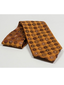Jhane Barnes Copper Gold with Geometric Design Silk Tie JLPJBT0071 - Ties or Neckwear | Sam's Tailoring Fine Men's Clothing