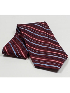Jhane Barnes Red Brown with Stripes Silk Tie JLPJBT0076 - Ties or Neckwear | Sam's Tailoring Fine Men's Clothing