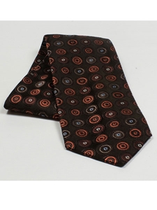 Jhane Barnes Dark Brown with Geometric Design Silk Tie JLPJBT0084 - Ties or Neckwear | Sam's Tailoring Fine Men's Clothing