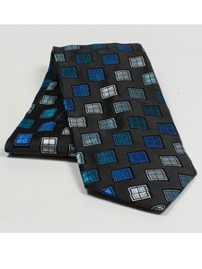 Jhane Barnes Black with Geometric Design Silk Tie JLPJBT0091 - Ties or Neckwear | Sam's Tailoring Fine Men's Clothing