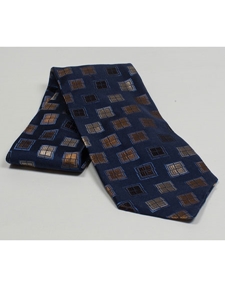 Jhane Barnes Navy with Geometric Design Silk Tie JLPJBT0097 - Ties or Neckwear | Sam's Tailoring Fine Men's Clothing