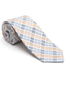 Robert Talbott Taupe with Check Design Peninsula Estate Tie 43860I0-04 - Spring 2016 Collection Estate Ties | Sam's Tailoring Fine Men's Clothing