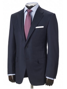 Hickey Freeman Navy Stripe Tasmanian Suit Addison Model 51304717A003 - Fall 2015 Collection Suits | Sam's Tailoring Fine Men's Clothing
