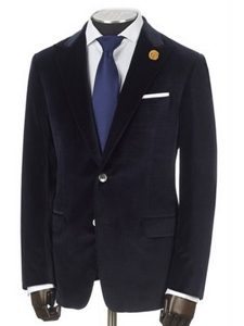 Hickey Freeman Midnight Navy Velvet Dinner Jacket 55598103H020 - Fall 2015 Collection Sport Coats and Blazers | Sam's Tailoring Fine Men's Clothing
