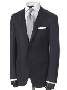 Hickey Freeman Black Herringbone Tasmanian Black Suit: Hamilton 61301133H003 - Suits | Sams Tailoring