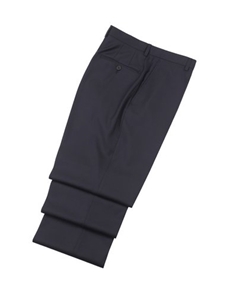 Wool Flat Front Navy Traveler Trousers | Hickey FreeMan Trousers Collection | Sams Tailoring