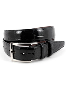 Genuine American Alligator Belt - Black 50500 - Torino Leather Exotic Belts | Sam's Tailoring Fine Men's Clothing