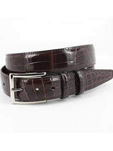 Genuine American Alligator Belt - Brown 50501 - Torino Leather Exotic Belts | Sam's Tailoring Fine Men's Clothing