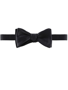 Robert Talbott Solid Black Satin Bow Tie 010280C-01 - Spring 2016 Collection Bow Ties and Sets | Sam's Tailoring Fine Men's Clothing