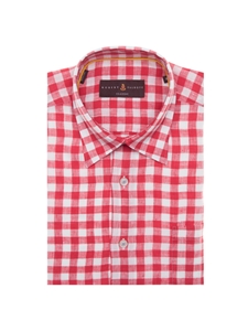 Robert Talbott White and Red Check Design Classic Fit Anderson II Sport Shirt LUM16062-01 - Spring 2016 Collection Sport Shirts | Sam's Tailoring Fine Men's Clothing